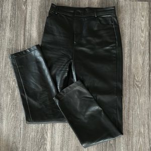 White fox leather pants
